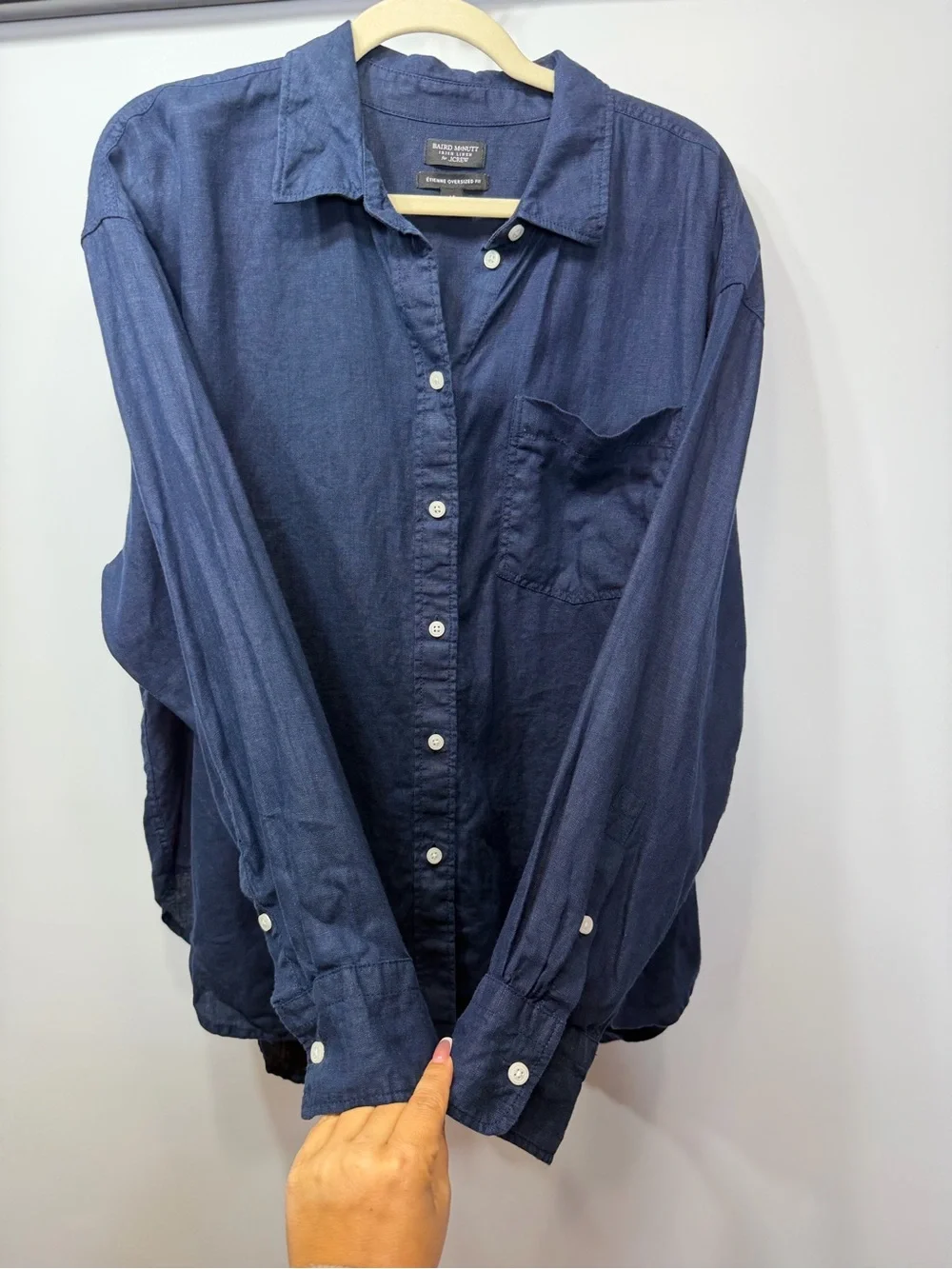 J.Crew Baird McNutt Irish 100% Linen Étienne Oversized Shirt Blue LP